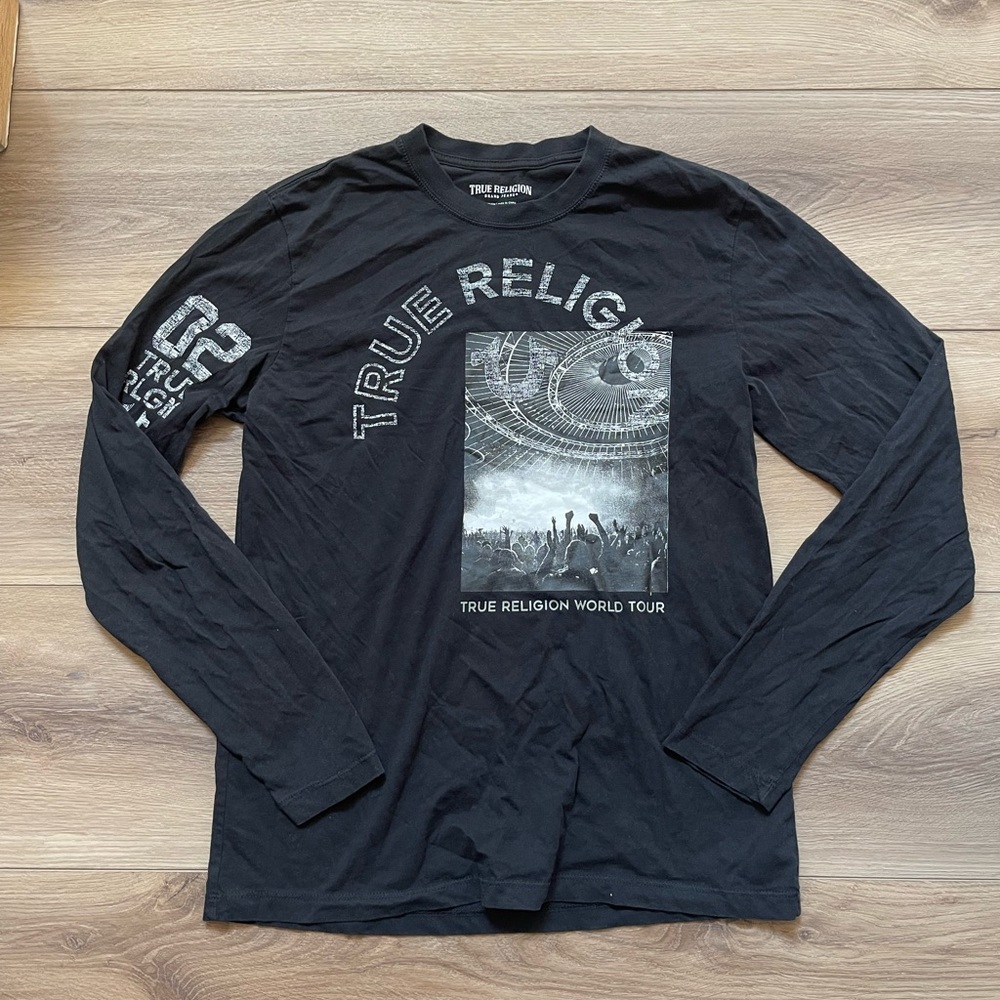Men’s True Religion Long Sleeve T-Shirt - Size Medium - Black